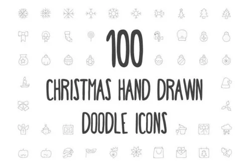 圣诞节手绘图标 Christmas Hand Drawn Icons