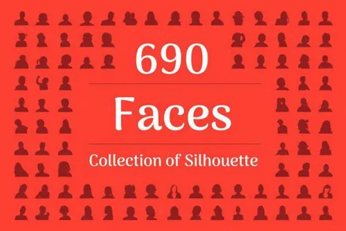 形形色色人物剪影图标 690 Face Silhouette
