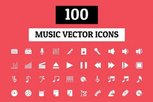 音乐主题图标 100 Music Vector Icons