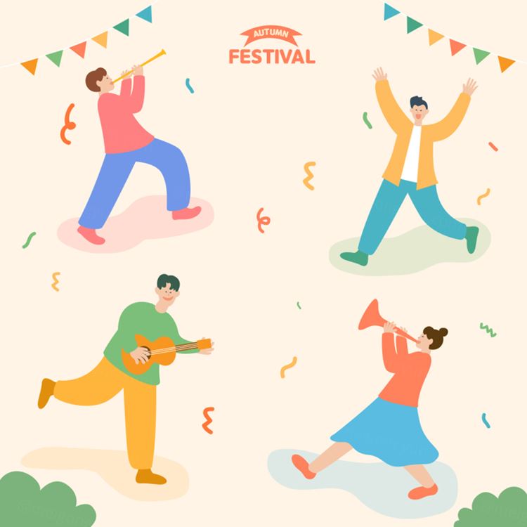 秋天户外徒步骑行旅游秋季休闲娱乐活动矢量插画人物素材 Autumn Climbing