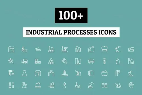 工业项目流程工具图标 100  Industrial Processes Ico