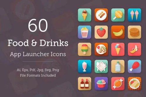 创意食品饮料app图标  Food and Drinks App Icons