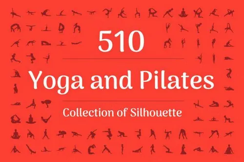 瑜伽和普拉提运动图标Yoga and Pilates Silhouette