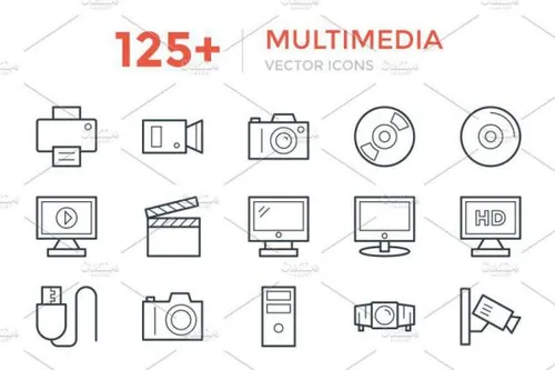 多媒体主题矢量图标 Multimedia Vector Icons