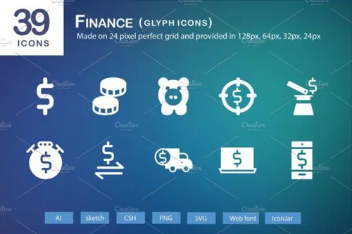 金融象形图标 39 Finance Glyph Icons