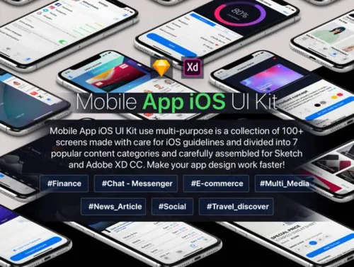 多用途时尚社交媒体电子商务银行支付移动APP UI工具包Mobile App i