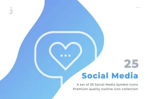 25枚社交媒体矢量图标合集  Social Media icon set