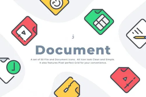 文件文档图标设计素材File and Document icon set