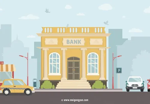 银行建筑矢量元素Bank Building