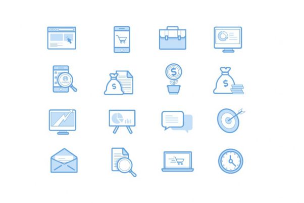 市场数据统计分析图标素材 Commerce Light Icons