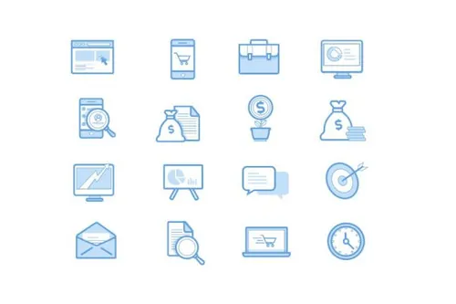 市场数据统计分析图标素材 Commerce Light Icons