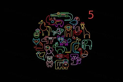 动物园动物圆形矢量插画素材 5 Zoo Animals Round vector