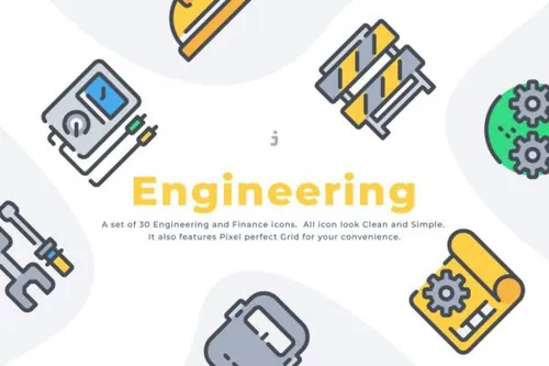 电机工程主题矢量图标合集 30 Engineering icon set