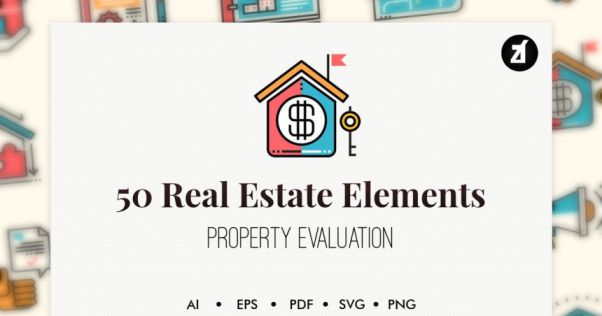 房地产销售租赁主题图标素材 50 Real estate elemen