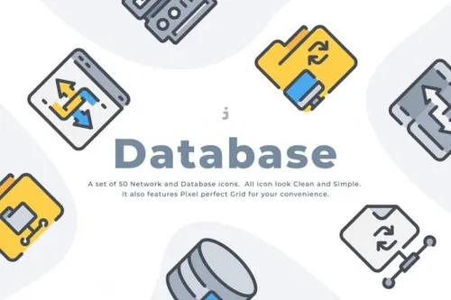 网络与数据库矢量图标素材 50 Network and Database