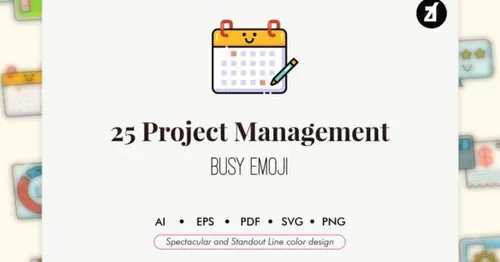 项目管理主题图标素材 25 Project management el