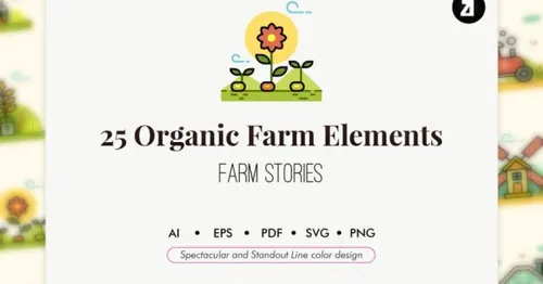 农场主题元素图标素材 25 Organic farm elements