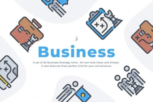 商业战略主题图标素材 30 Business Strategy icon set