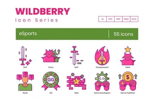 野生浆果系列电子竞技图标 55 eSports Icons  Wildberry