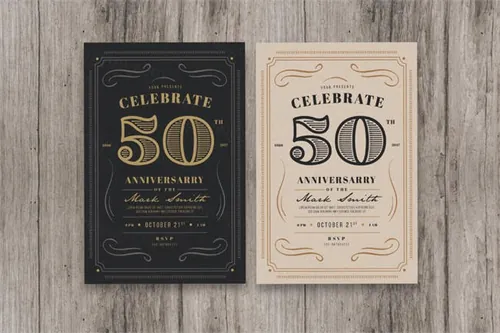 经典的周年邀请函海报 Vintage Anniversarry invitation