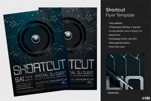 酷炫传单海报模板 Shortcut Flyer