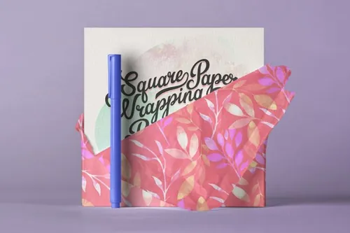 方形Psd邀请卡纸包装样机 Square Psd Invitation Card Paper Wrap