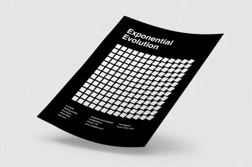 时尚几何渐变进化图形海报宣传单