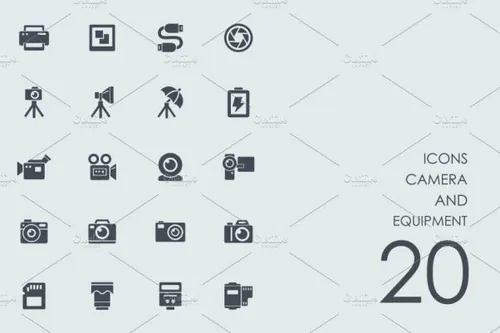相机摄像相关设备图标 Camera and equipment icons