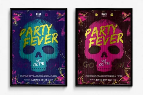 个性骷髅party派对海报宣传单