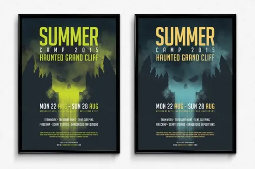 时尚个性的恐怖电影海报宣传单
