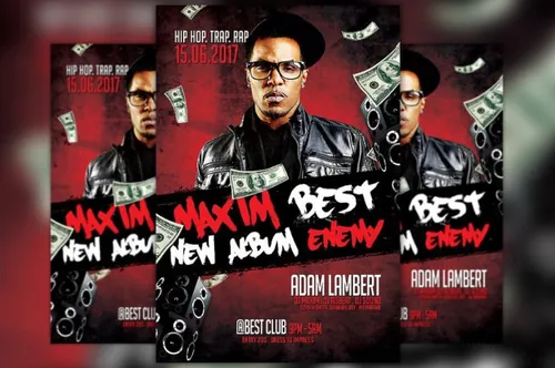 海报模板 Hip Hop Album Release Party Flyer