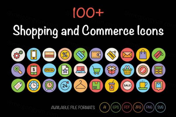 社区主题图标素材 Shopping and Commerce Icons