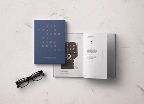 精装书模型的俯视图样机 Psd A5 Hardcover Book Vol2