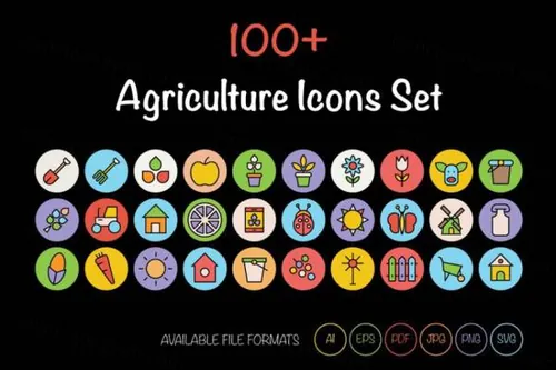农业主题图标集 100  Agriculture Icons Set