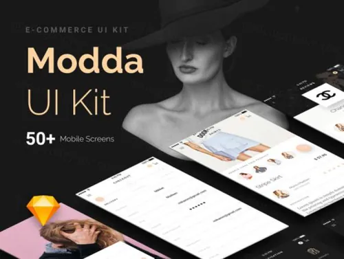 黑色灵感时尚电子商务购物平台高级移动UI工具包Modda E-Commerce