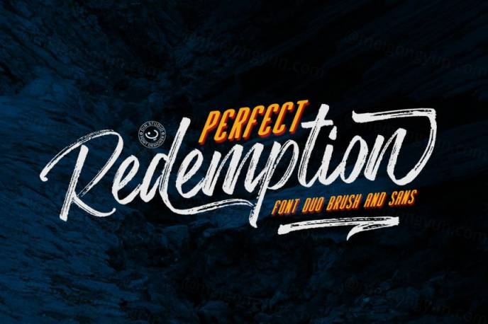 非常完美的毛笔英文字体 Perfect Redemption - Font Duo+Extras