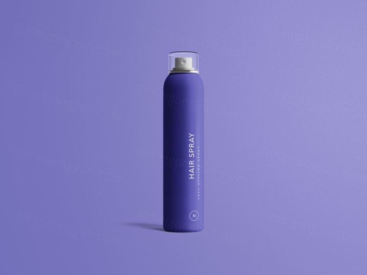头发喷雾发胶美容美发包装设计贴图展示模版 Hair Spray Mockup