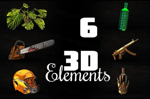 6个3D游戏模型6 Free 3D Elements