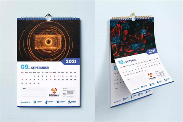 年日历企业公司挂历设计模板-PSD，JPG