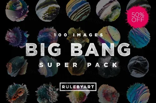 高分辨率宇宙星球爆炸效果抽象星体球体黑洞迷幻色彩形状素材 B