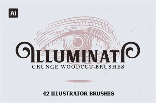 复古AI矢量笔刷素材合辑 Illuminati Vintage Woo