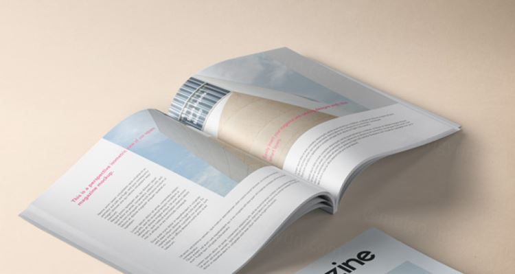 等轴透视书籍杂志模型PSD贴图模板Square Psd Magazine Mockup