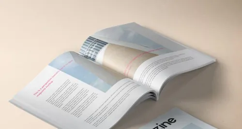 等轴透视书籍杂志模型PSD贴图模板Square Psd Magazine Mockup