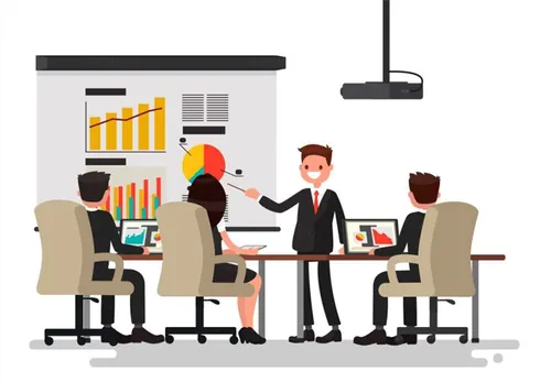 商务会议项目介绍平面设计矢量插图设计素材Business meeting