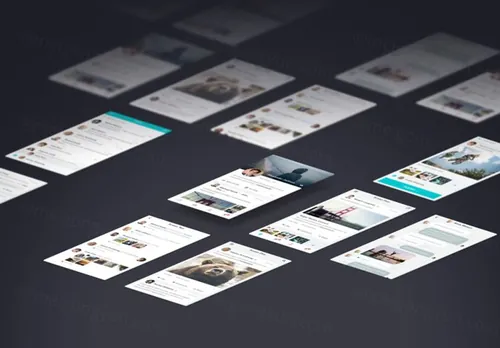 移动端应用程序APP展示PSD贴图模板Perspective App Screens Mock-Up