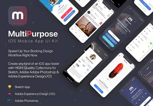 多功能时尚现代iPhone X移动手机APP应用程序UI工具包MultiPurp