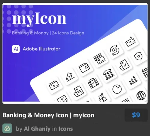 银行和货币图标Banking  Money Icon myicon