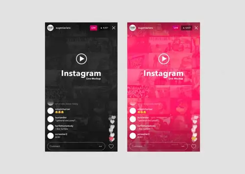 Instagram Live (iOS) UI Template  Mockup 直播AP