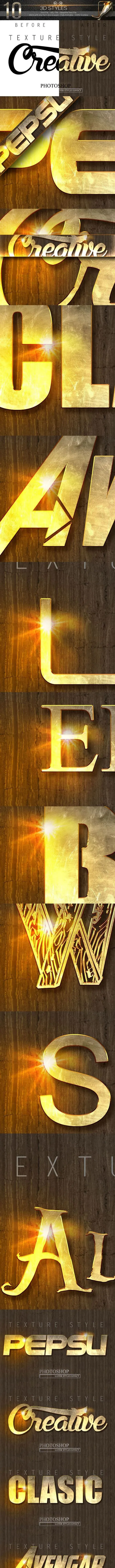 3D闪亮金色金属质感文字效果样式素材