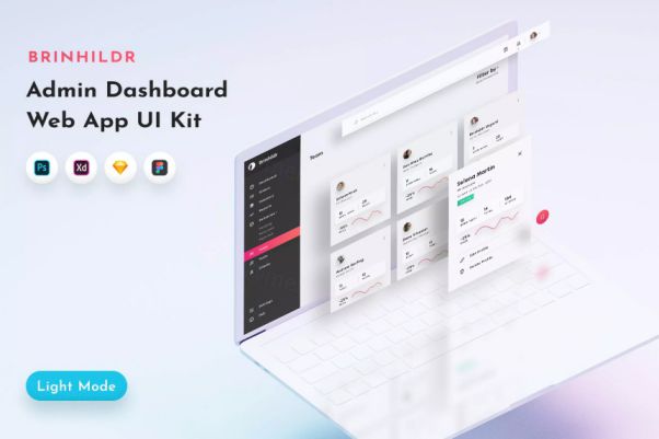 网站管理后台UI界面设计套件 Brinhildr Dashboard